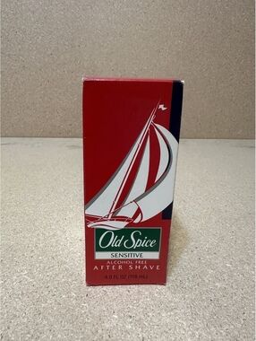 Old Spice Sensitive After Shave 4 oz Vintage 1995-Era Full Opened Box